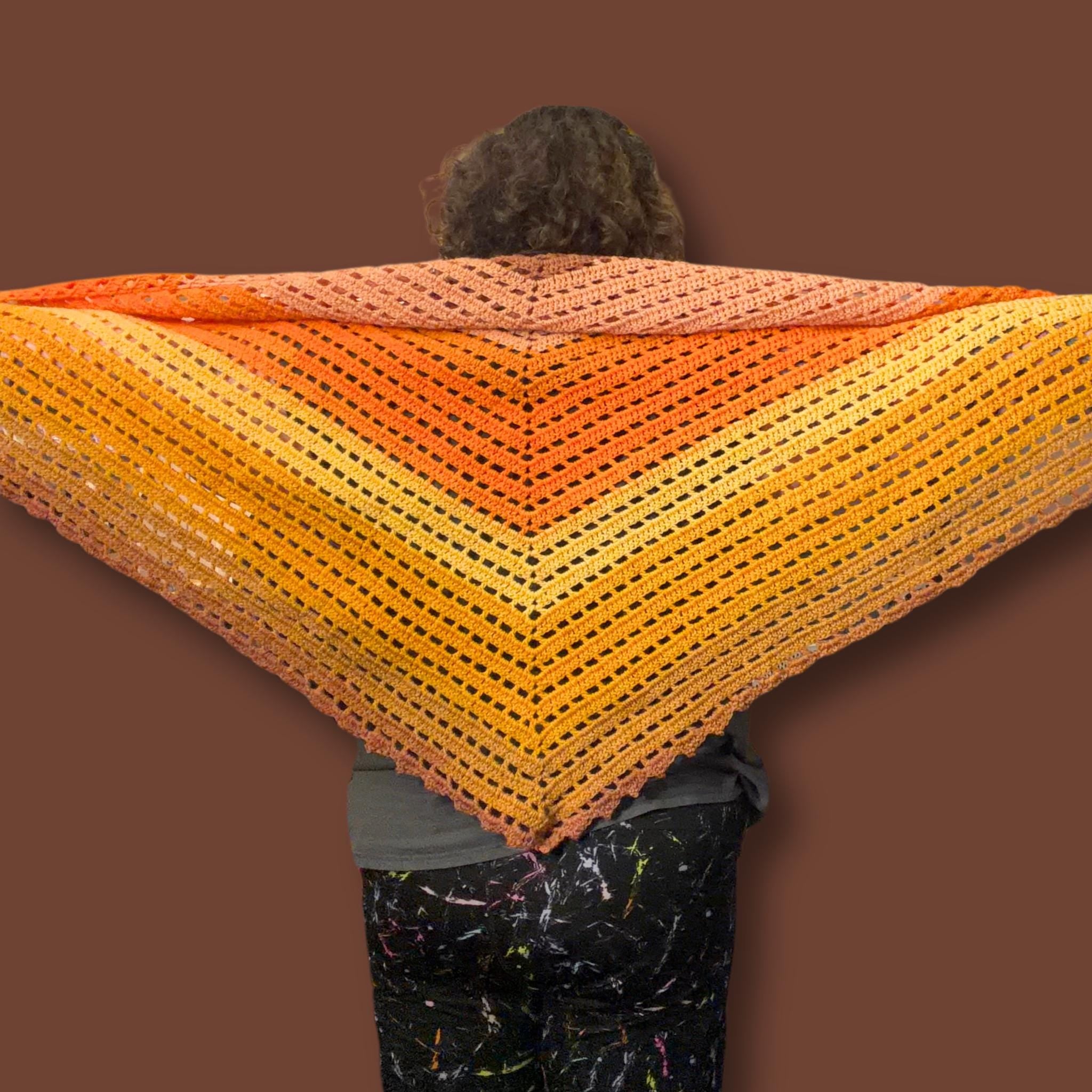 Burnt Orange Shoulder Wrap Shawl