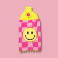 Pink Y2K Smiley Hand Towel