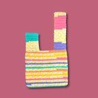 Bright Stripes Japanese Knot Bag