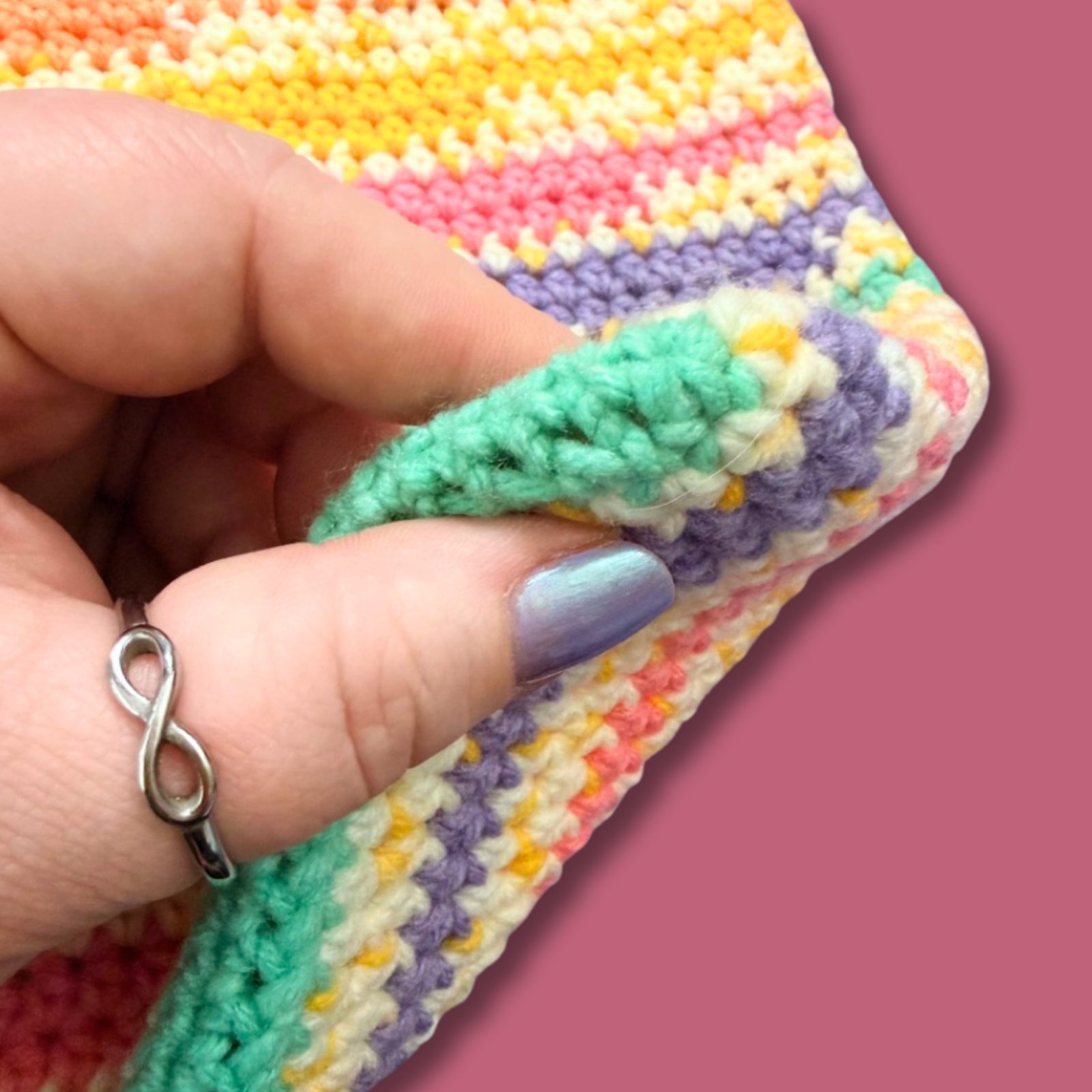 Bright Stripes Japanese Knot Bag