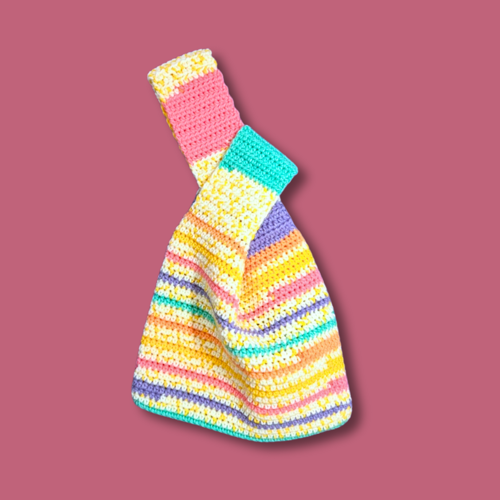 Bright Stripes Japanese Knot Bag