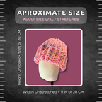 L/XL Pink Confetti Winter Beanie