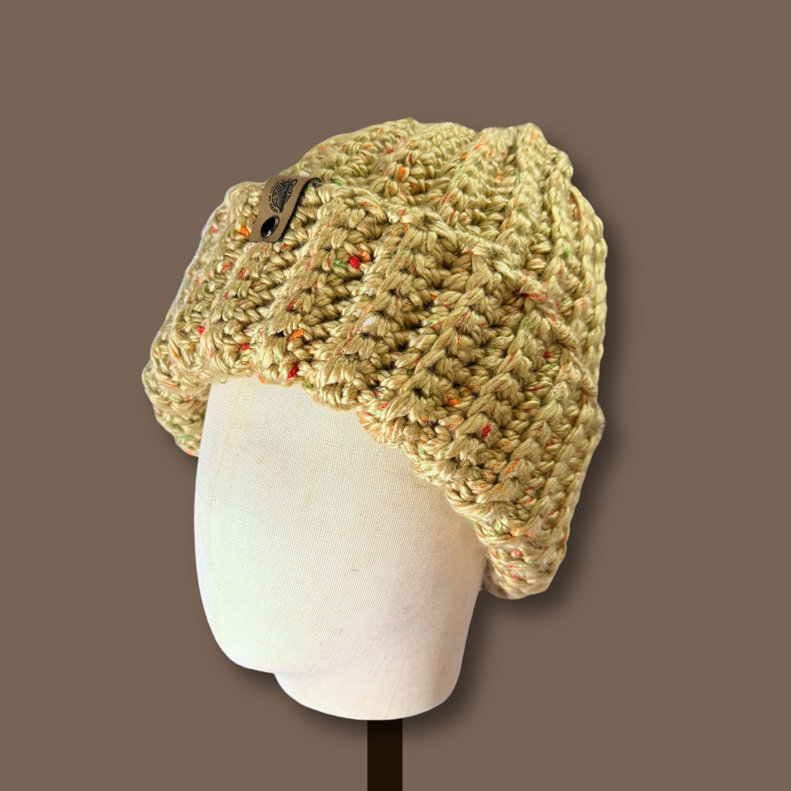 L/XL Professor Tweed Tan Beanie
