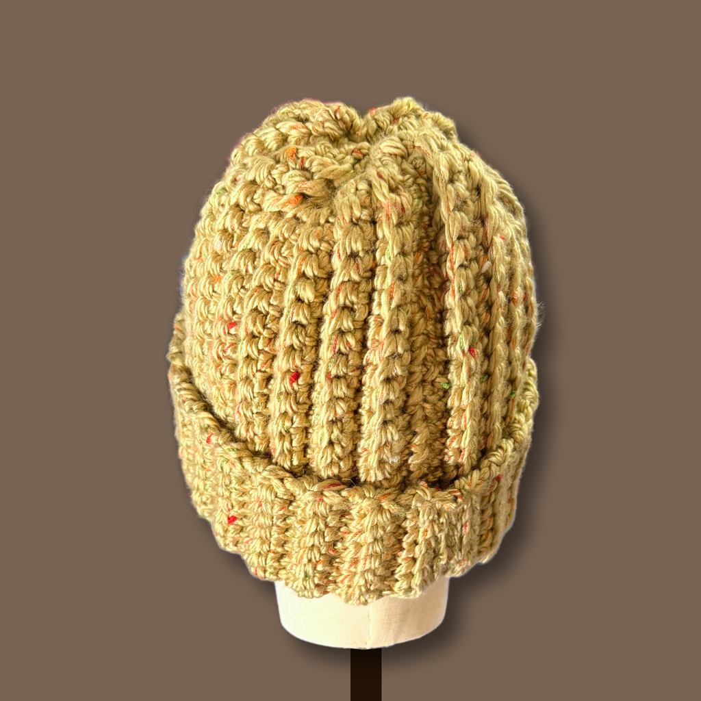 L/XL Professor Tweed Tan Beanie