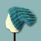 L/XL Ultra Thick Blue Tweed Beanie