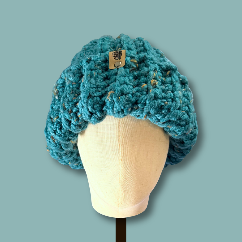 L/XL Ultra Thick Blue Tweed Beanie