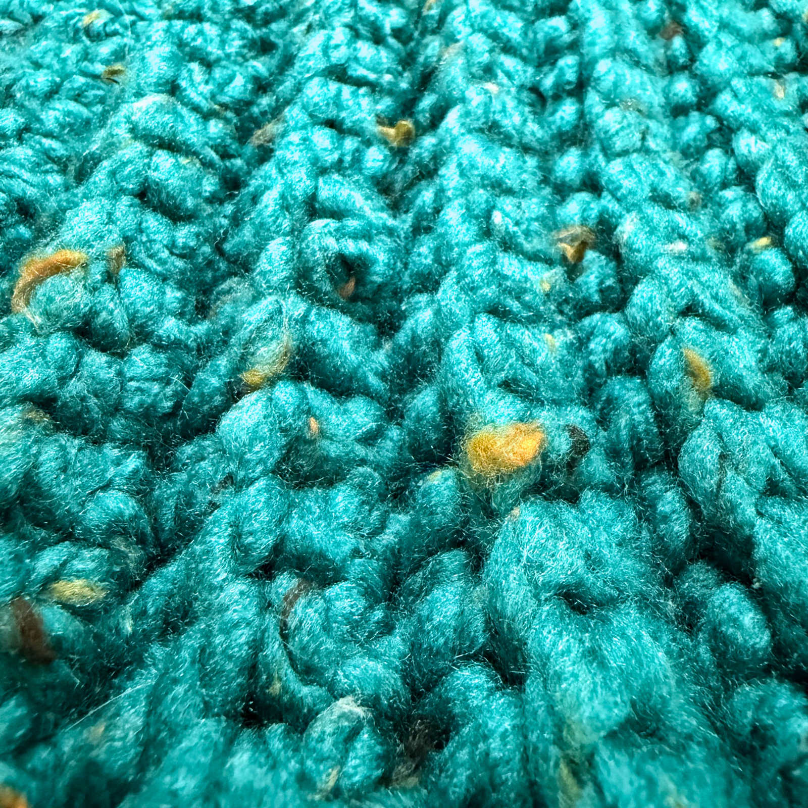 L/XL Ultra Thick Blue Tweed Beanie