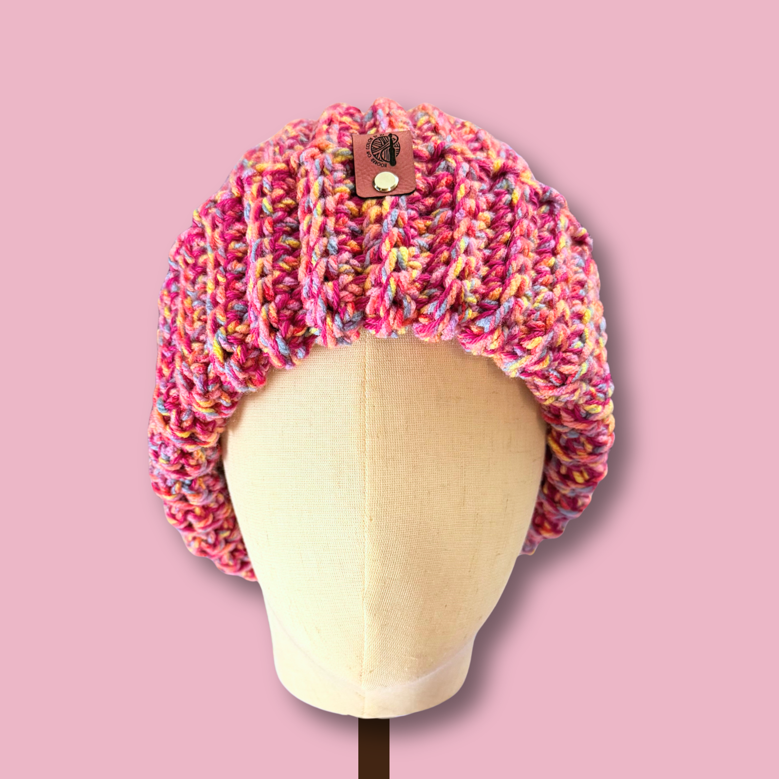 L/XL Hot Pink Confetti Winter Beanie