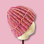 L/XL Hot Pink Confetti Winter Beanie