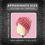 L/XL Hot Pink Confetti Winter Beanie