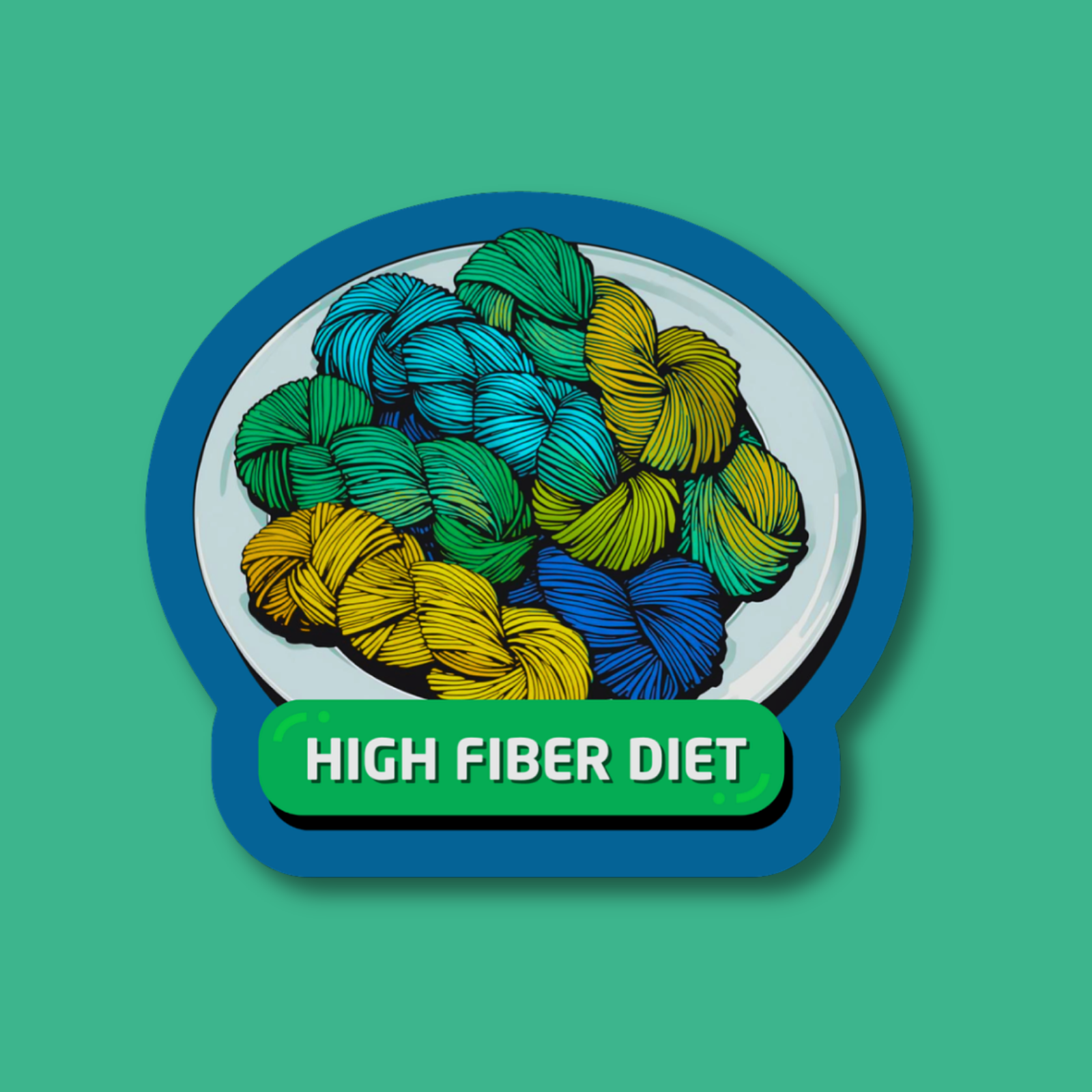 High Fiber Diet Yarn Hank Sticker