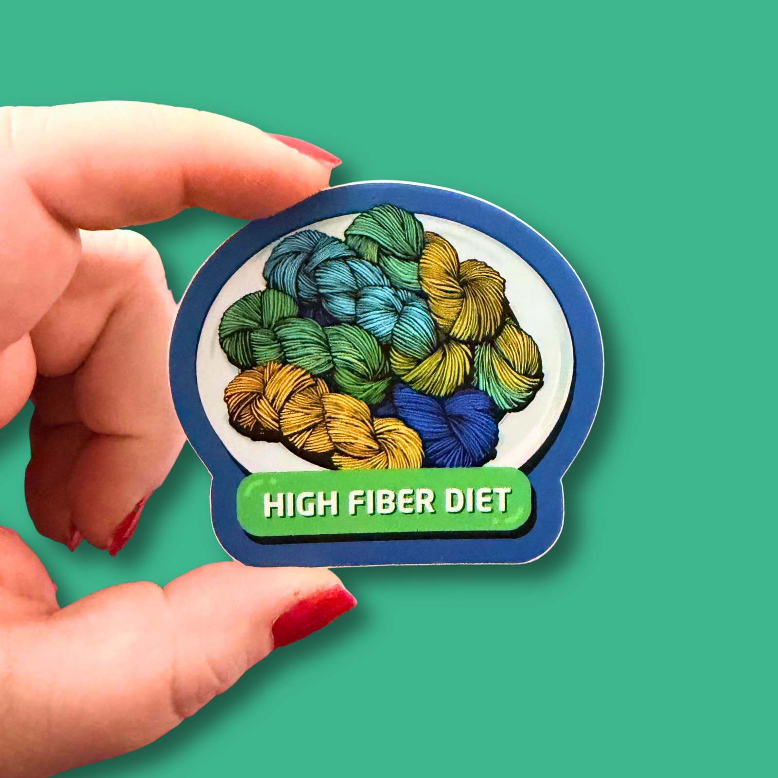 High Fiber Diet Yarn Hank Sticker