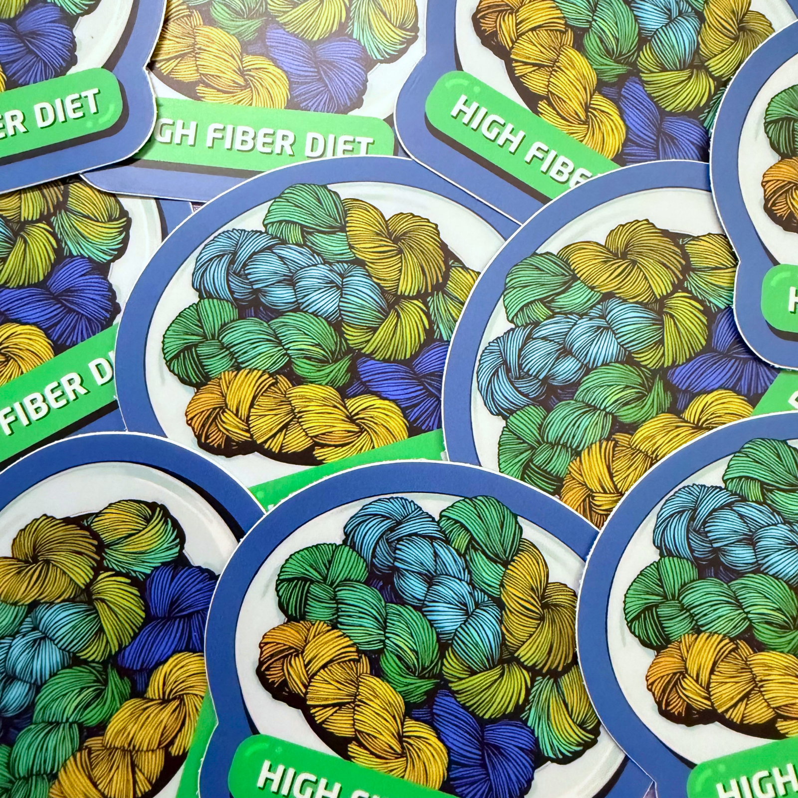 High Fiber Diet Yarn Hank Sticker