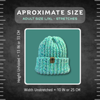 L/XL Bright Teal Blue Beanie