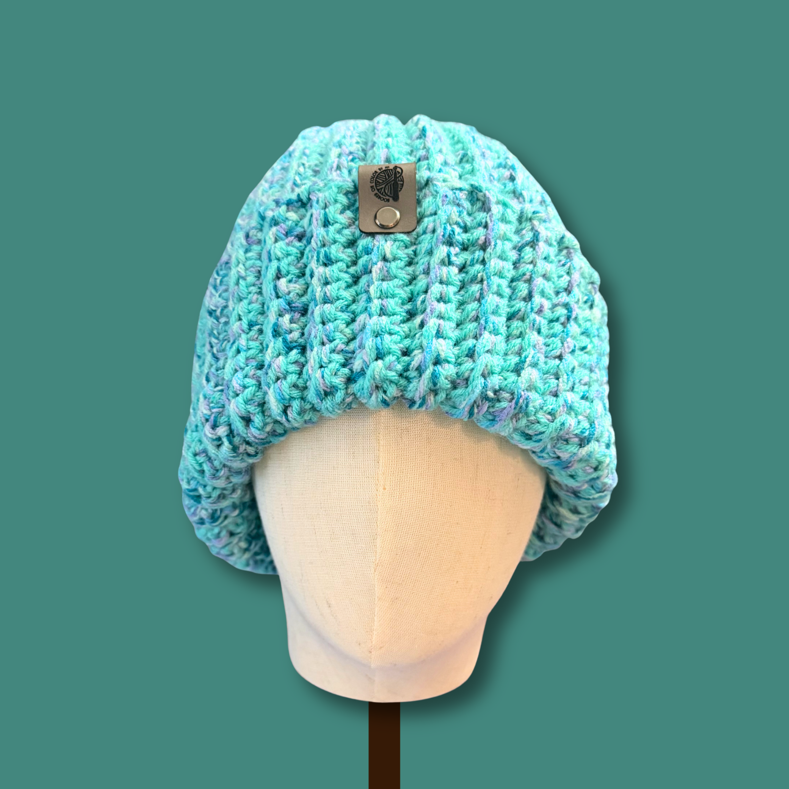 L/XL Bright Teal Blue Beanie