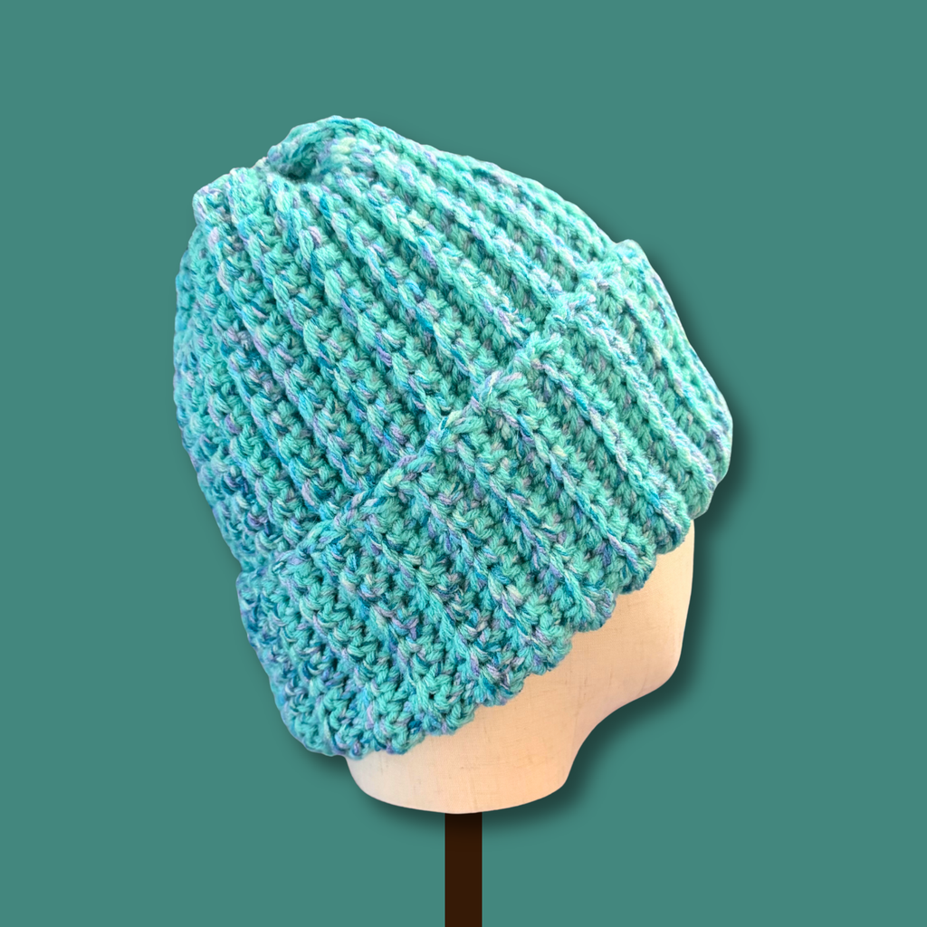 L/XL Bright Teal Blue Beanie