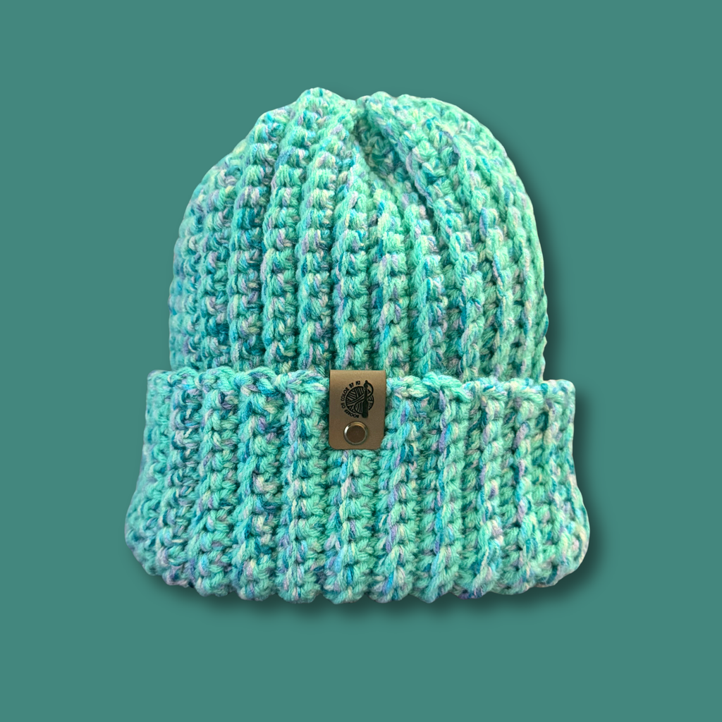 L/XL Bright Teal Blue Beanie