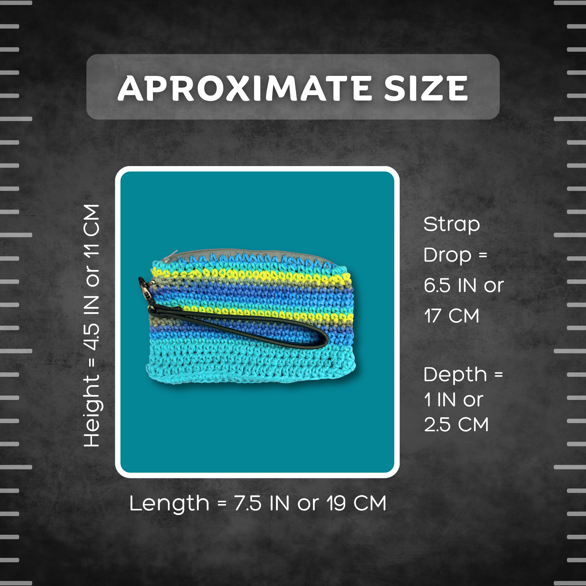 Blue and Green Cotton Clutch