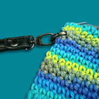 Blue and Green Cotton Clutch