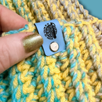 Adult Medium Blue and Yellow Beanie