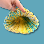 Adult Medium Blue and Yellow Beanie