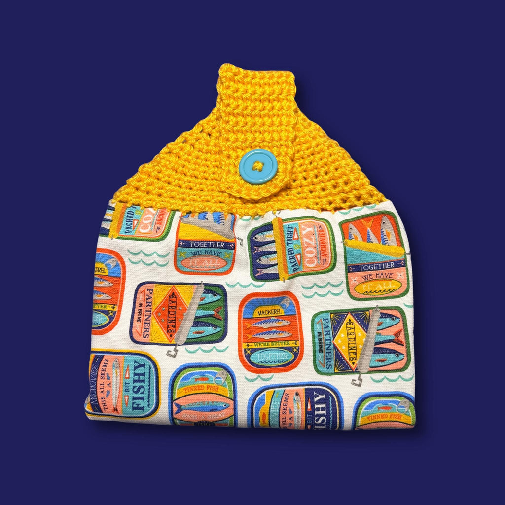 Canned Sardines Yellow Kitchen Towel