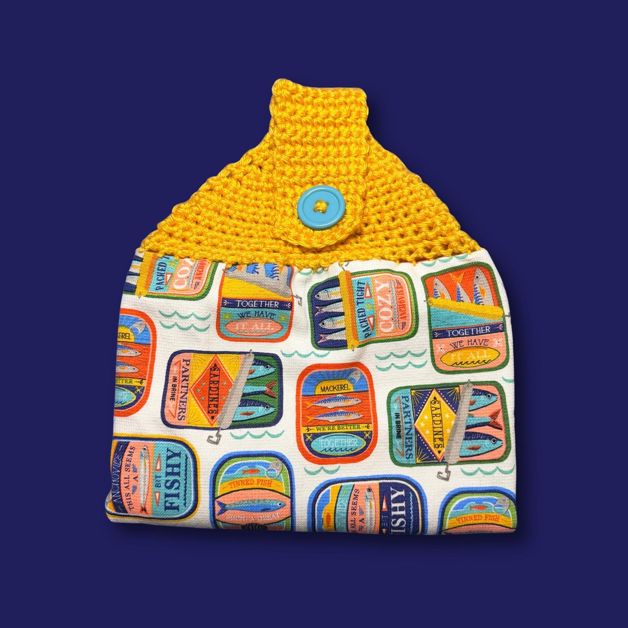 Canned Sardines Yellow Kitchen Towel