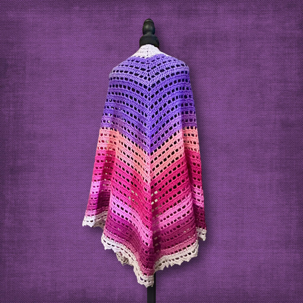 Blushing Pink and Purple Shawl