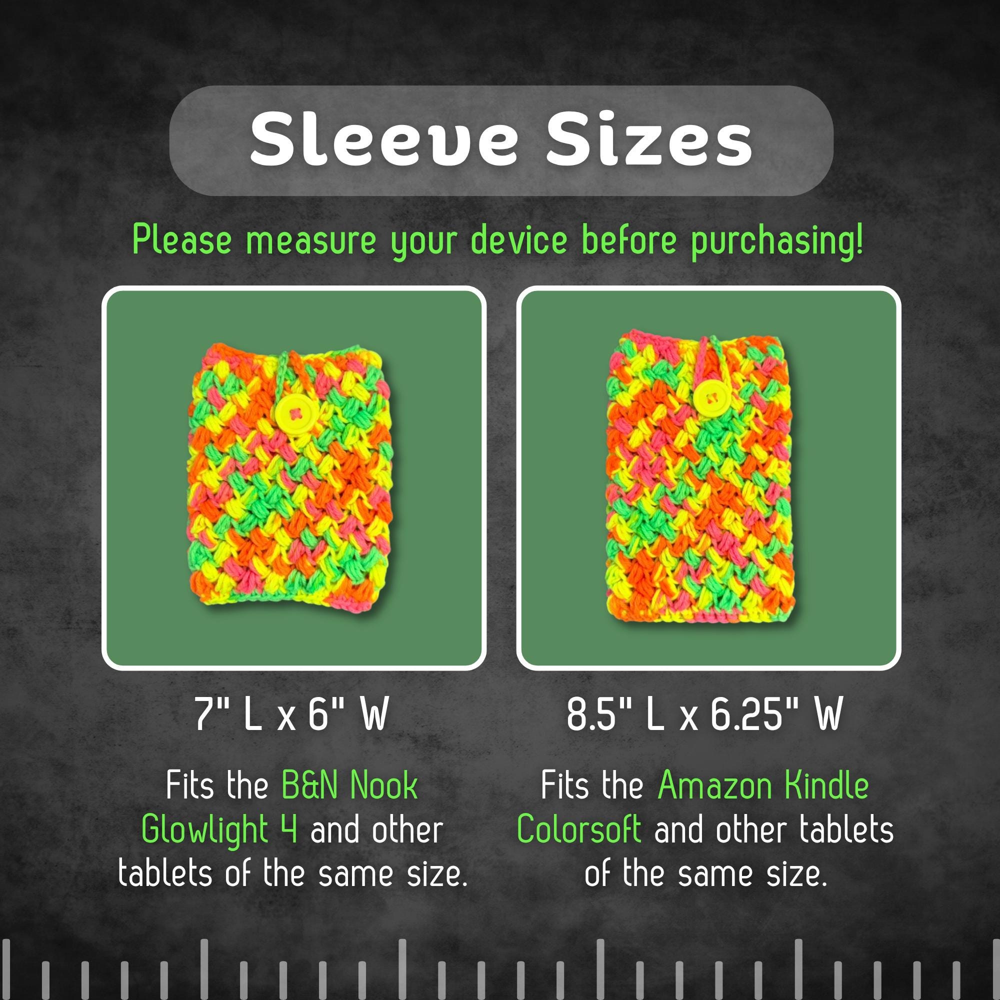 Neon Nook / Kindle E-Reader Sleeves