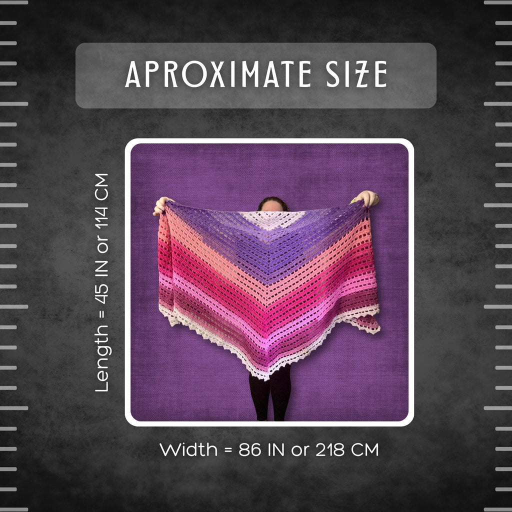 Blushing Pink and Purple Shawl