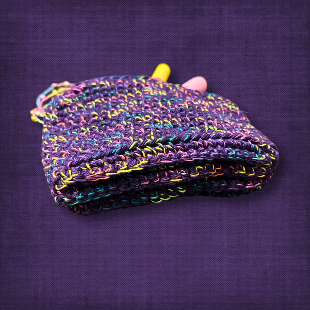 Purple Confetti Small Makeup Bag with Zipper
