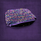 Purple Confetti Small Makeup Bag with Zipper