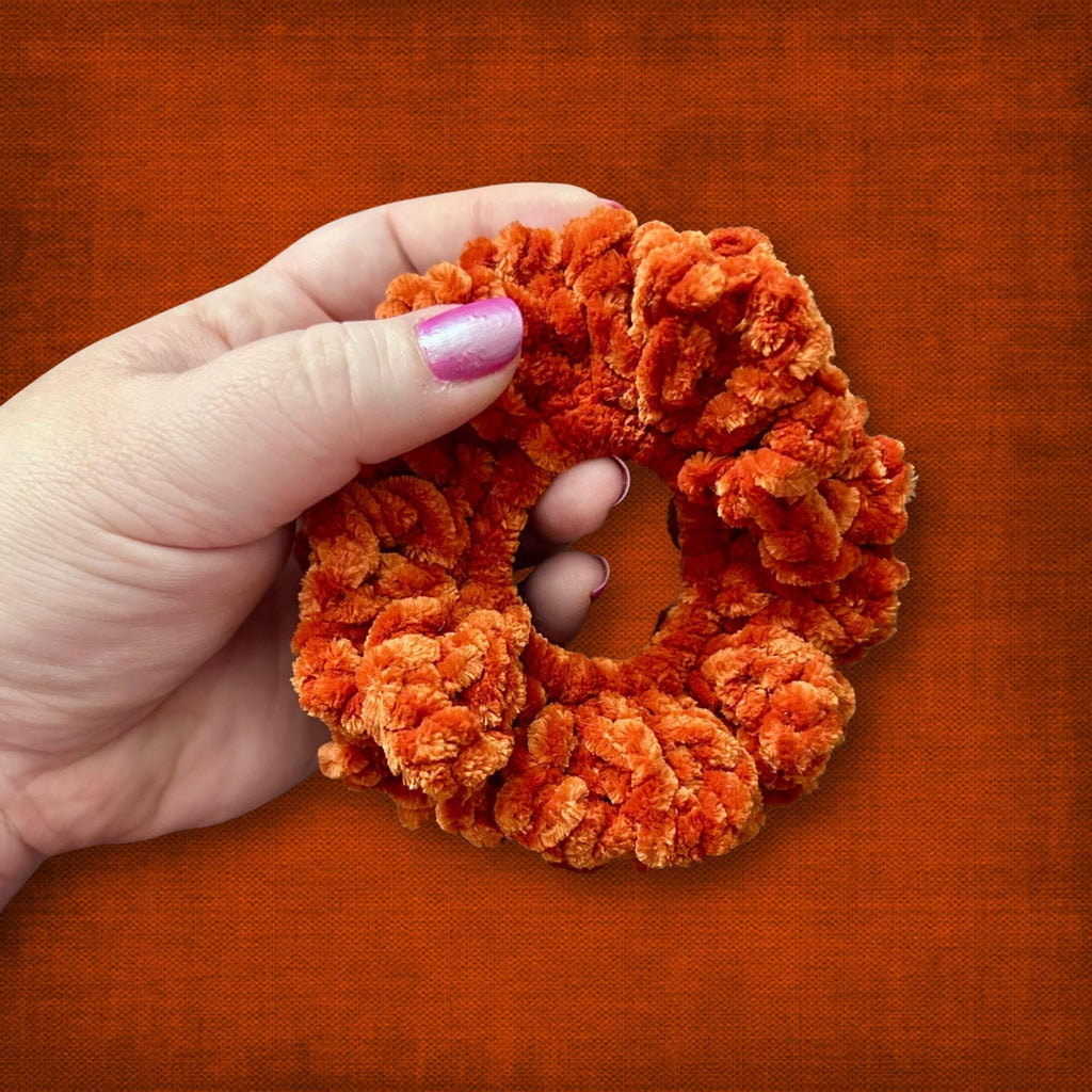 Orange Velvet Scrunchie