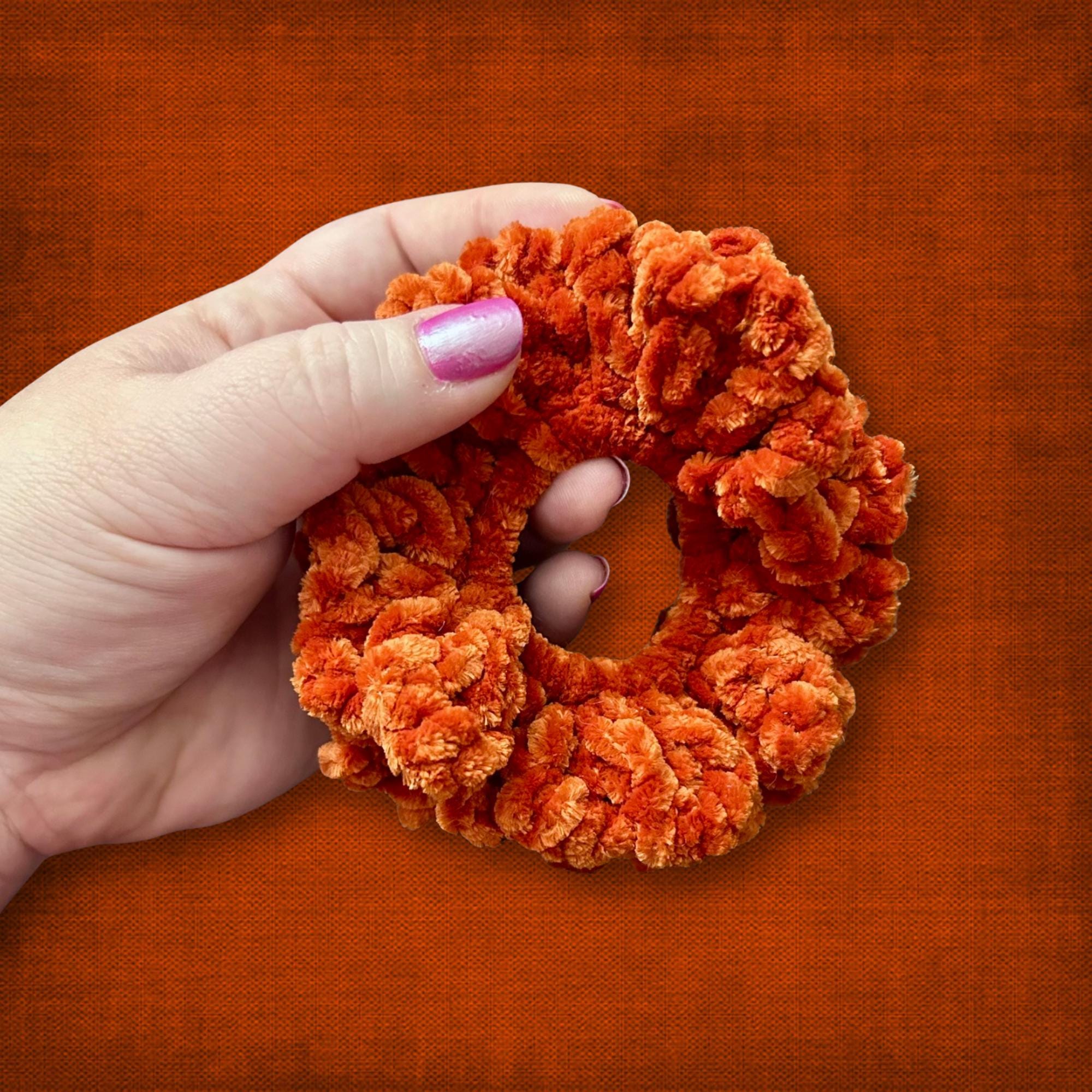 Orange Velvet Scrunchie