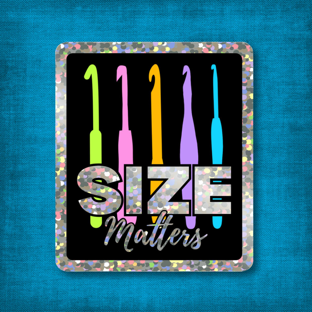 3" Glitter Sticker Size Matters