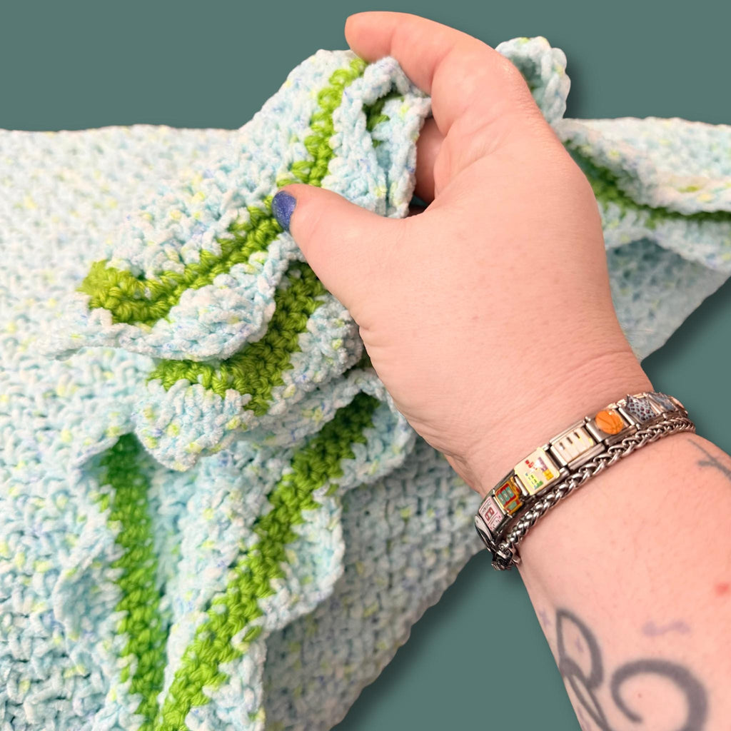 Super Soft Blue Green Lap Blanket