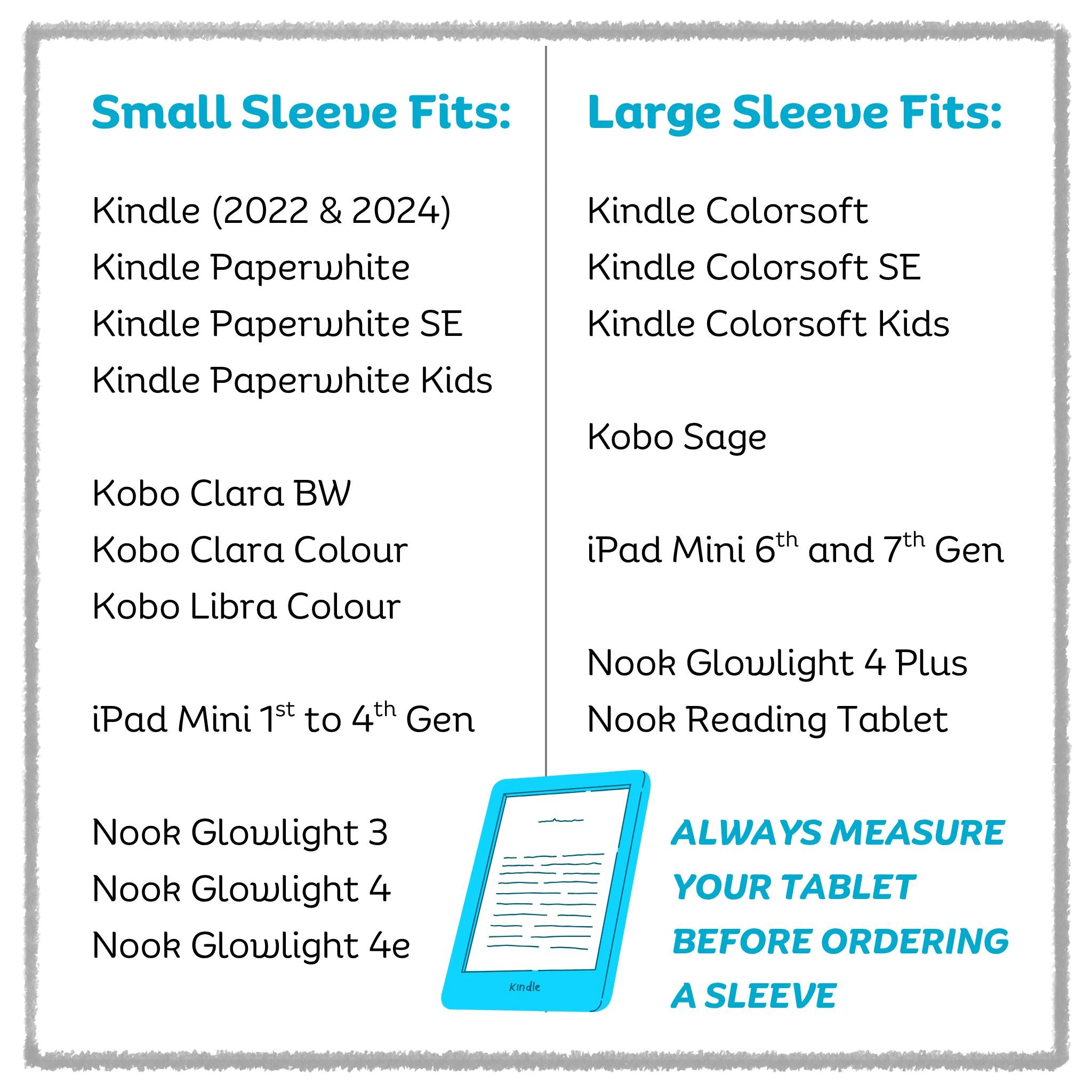Ocean Blue Nook / Kindle E-Reader Sleeve