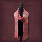 Long Loom Knit Soft Pink Scarf
