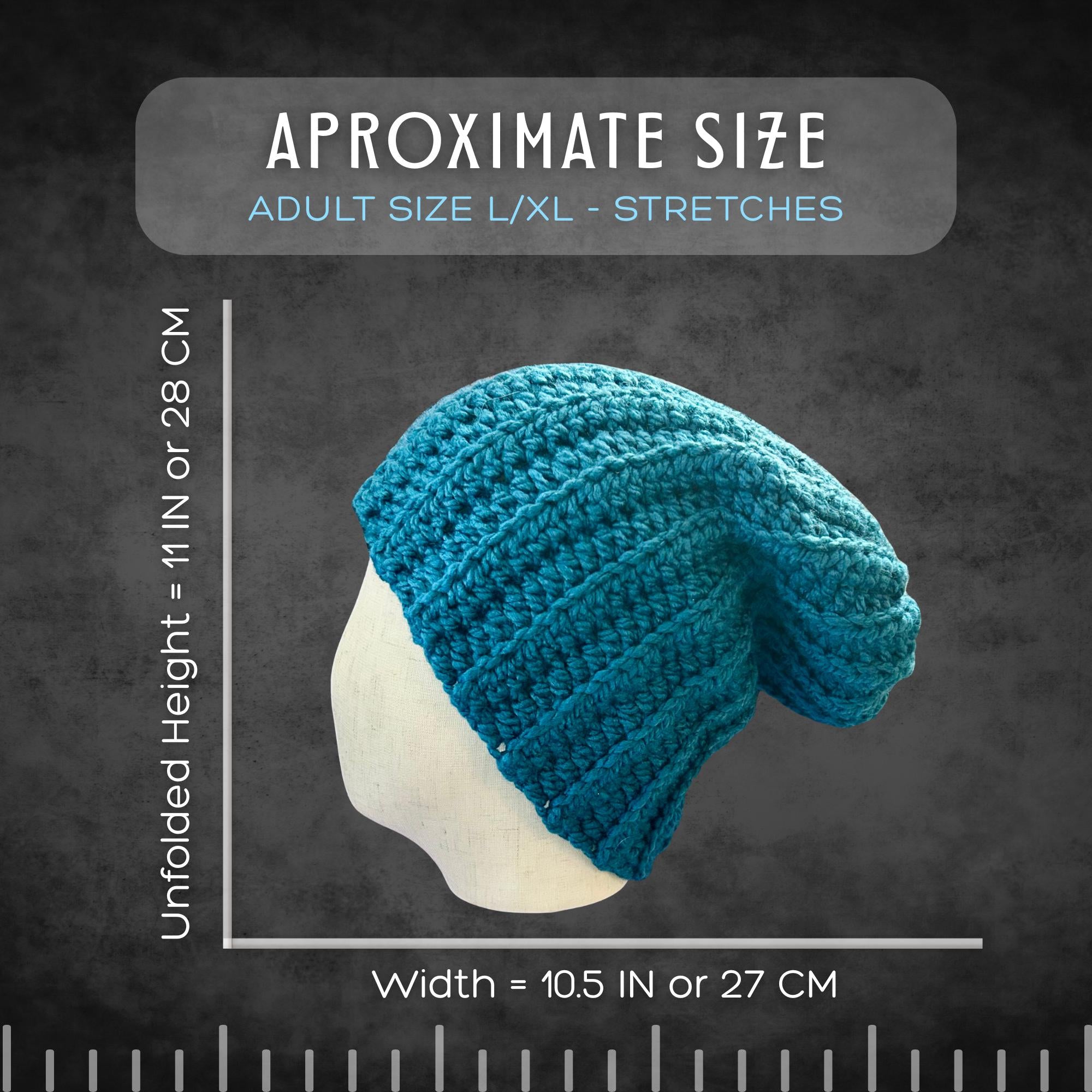 L/XL Adult Teal Blue Beanie