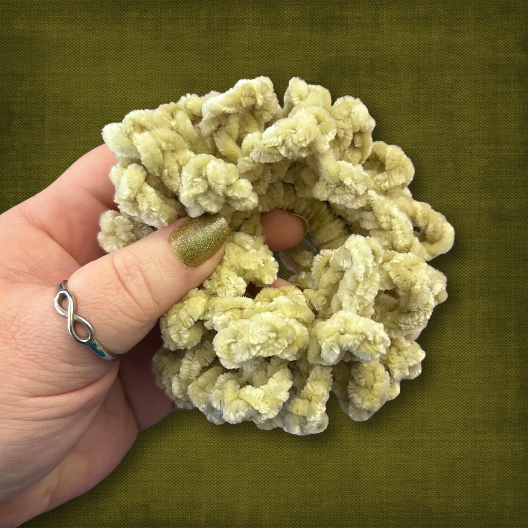 Garden Green Velvet Scrunchie