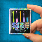 3" Glitter Sticker Size Matters