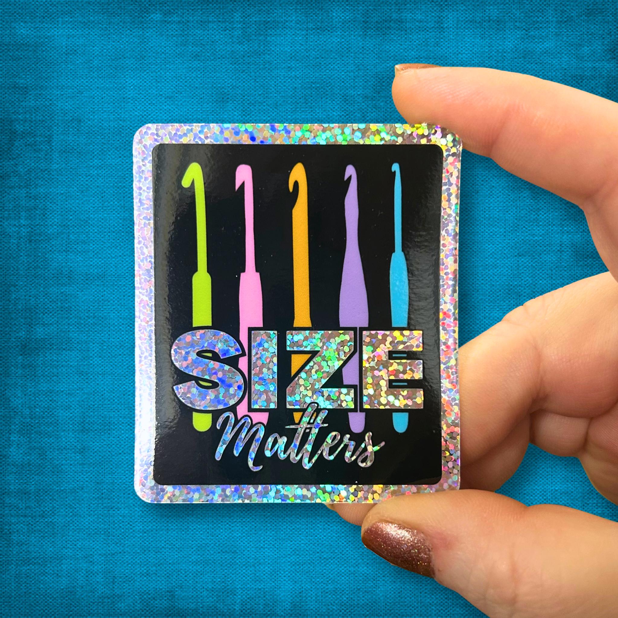 3" Glitter Sticker Size Matters