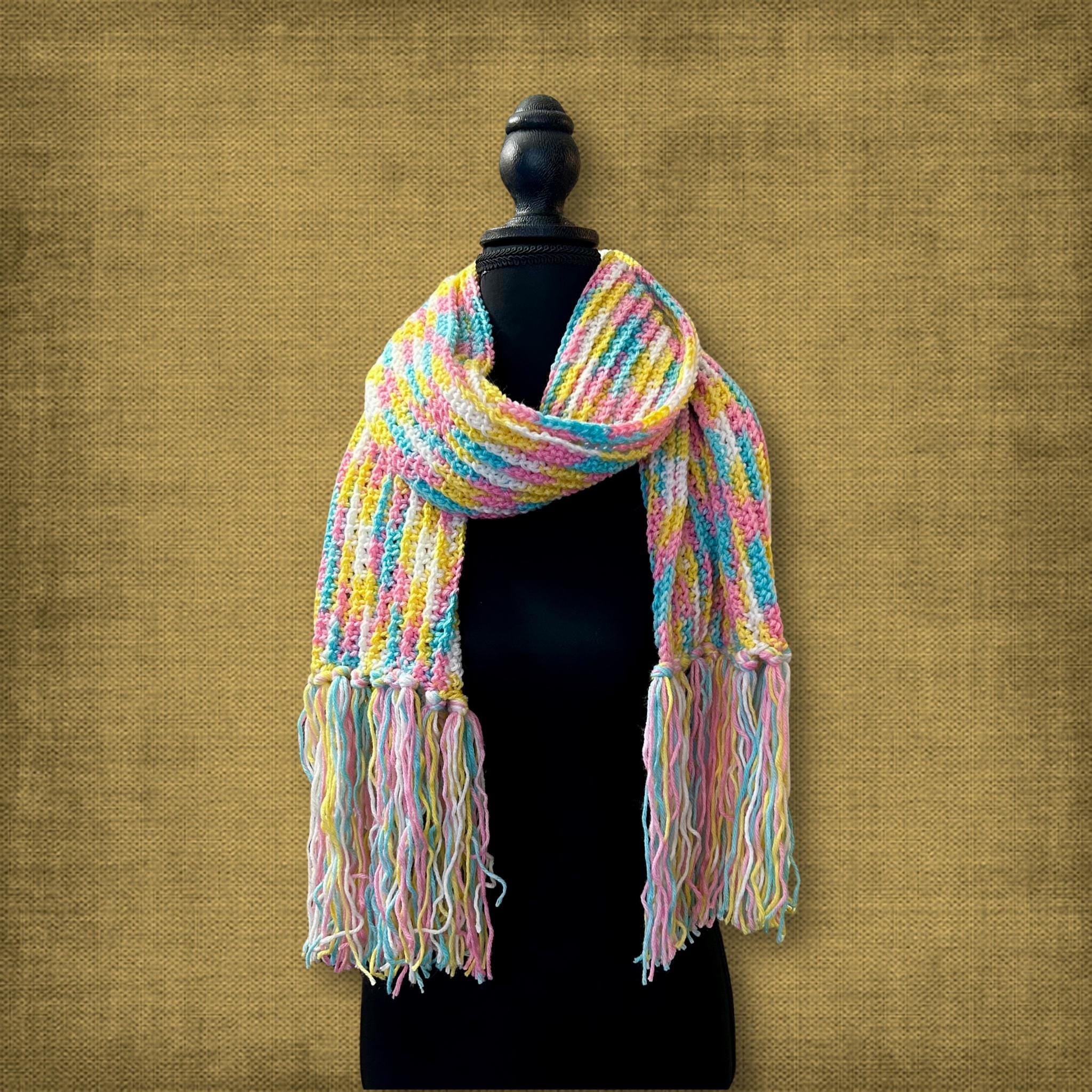 Ribbed Fringe Scarf