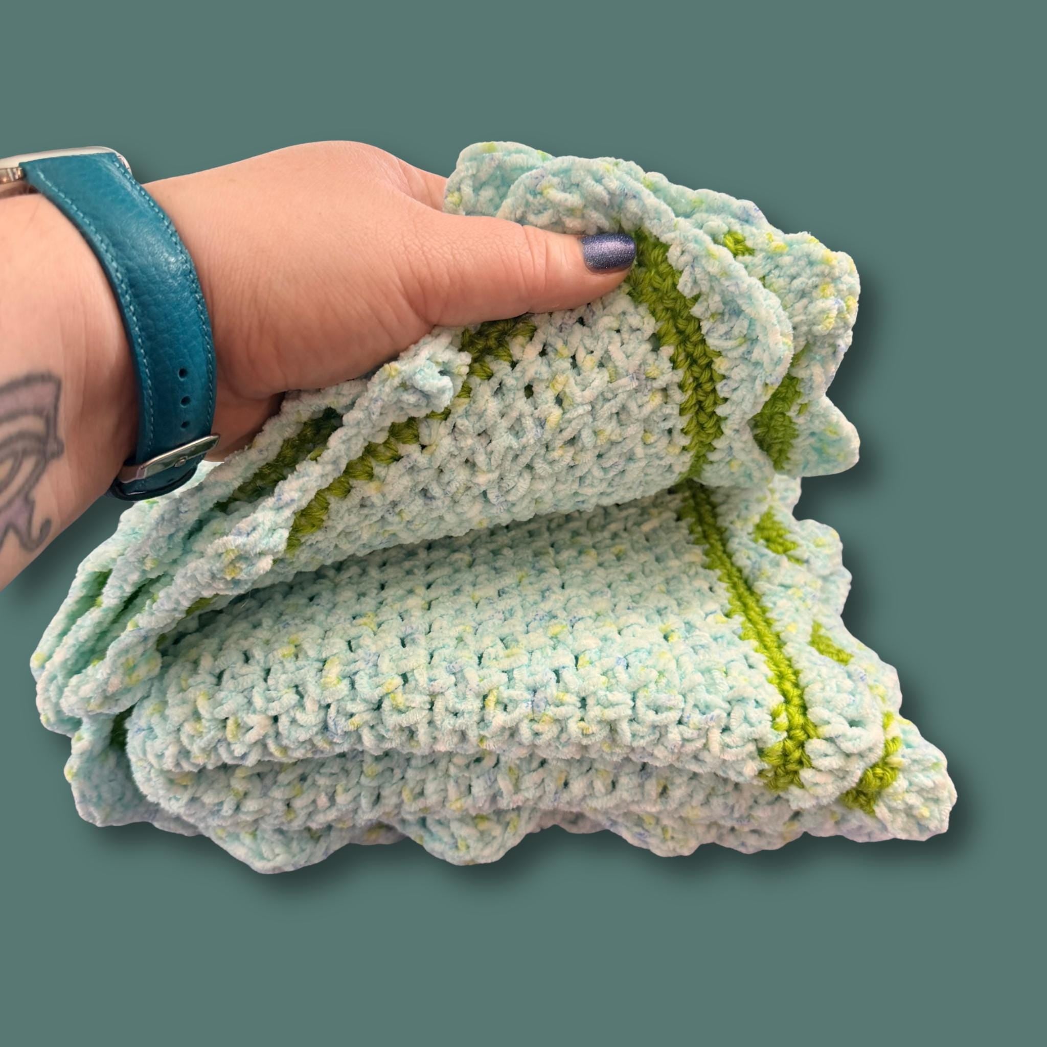 Super Soft Blue Green Lap Blanket