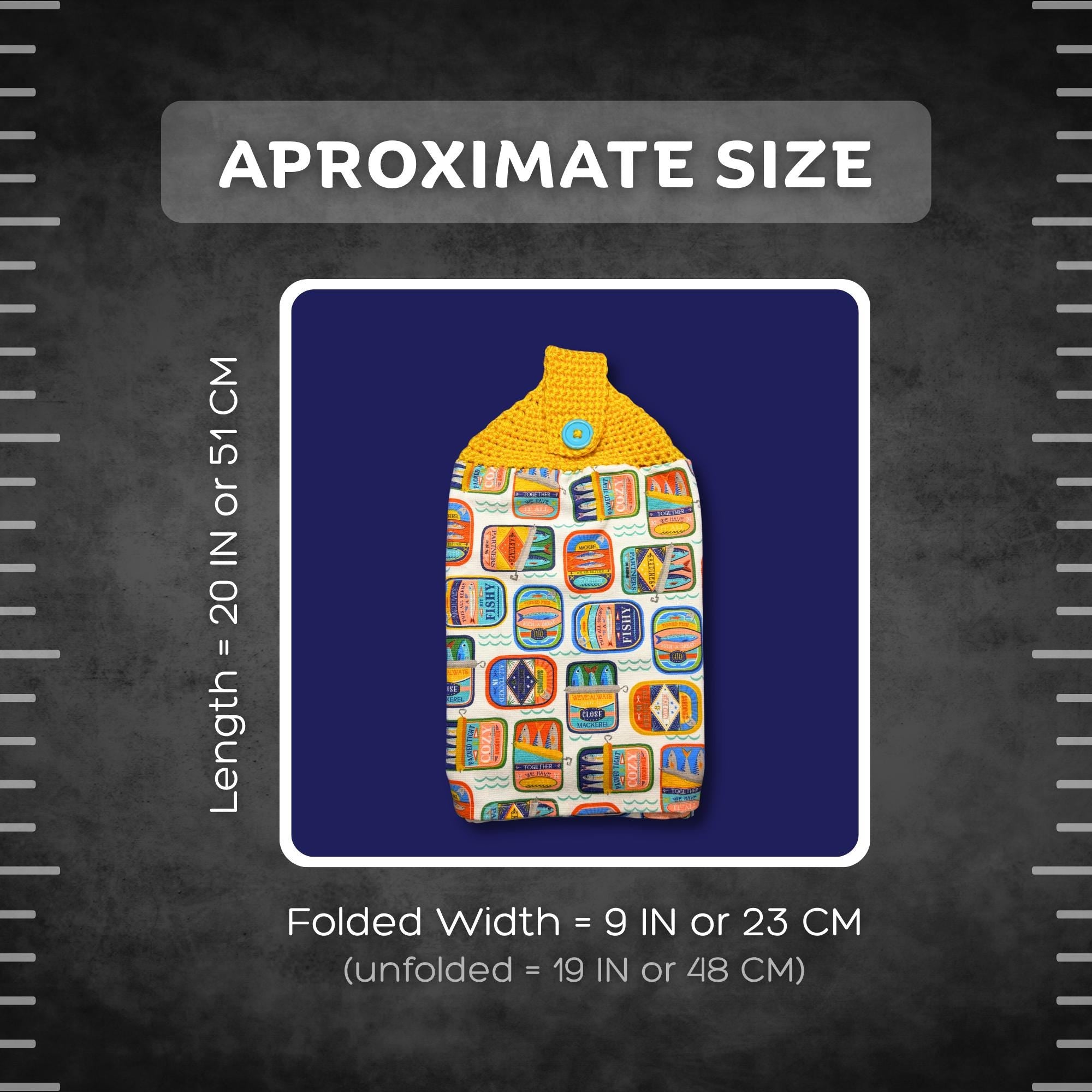 Canned Sardines Yellow Kitchen Towel