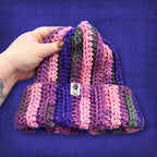 L/XL Adult Pink Purple Beanie