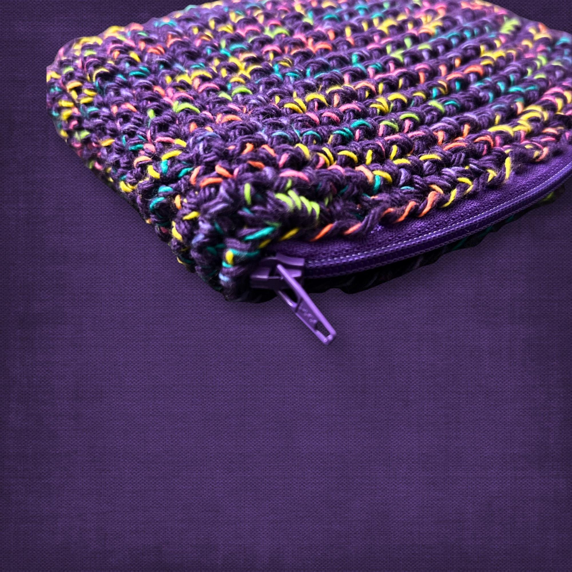 Purple Confetti Small Makeup Bag with Zipper