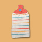 Coral Stripe Hand Towel