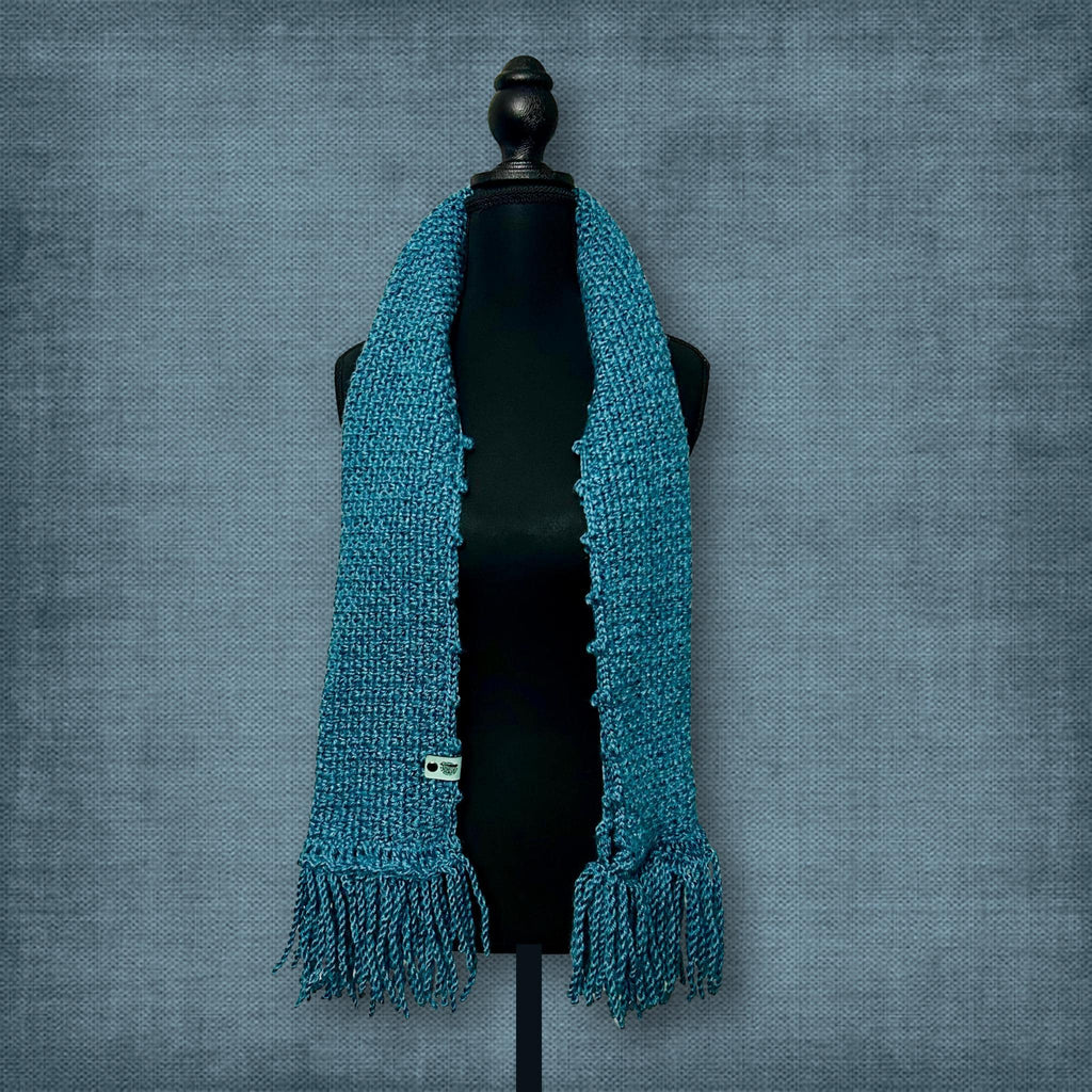 Deep Ocean Blue Winter Scarf