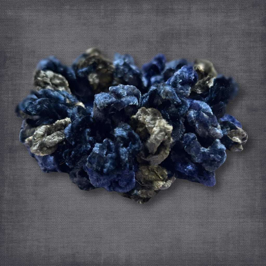Blue Crushed Velvet Scrunchie